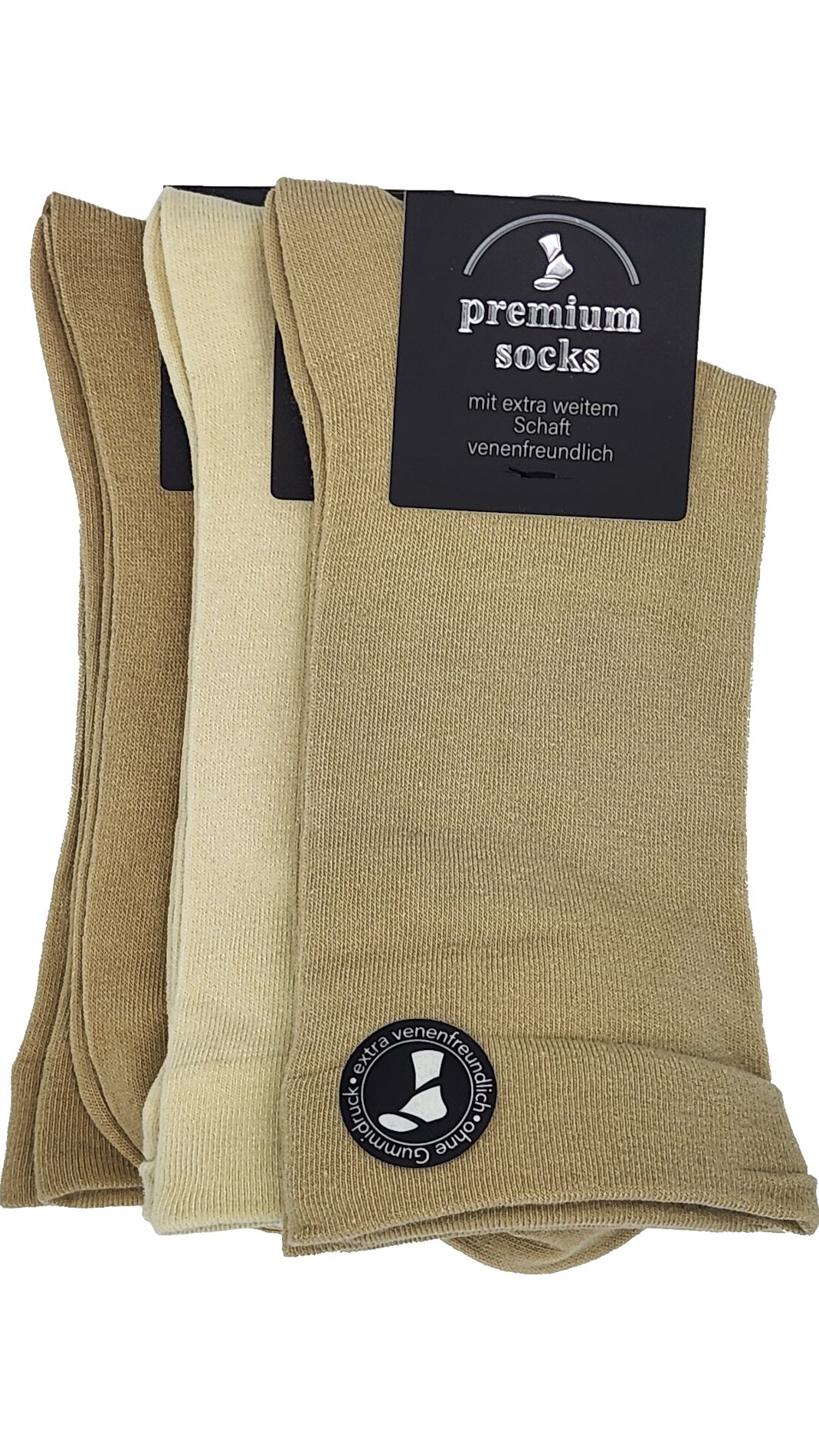Chaussettes de santé pour hommes entonnoir EXTRA doux pour les veines 3 paires jusqu'à la taille 50 (26900)