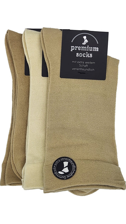 Chaussettes de santé pour hommes entonnoir EXTRA doux pour les veines 3 paires jusqu'à la taille 50 (26900)