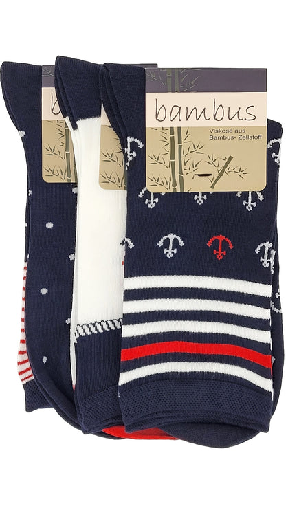 Chaussettes pour femmes en bambou maritime 3 paires (34745)