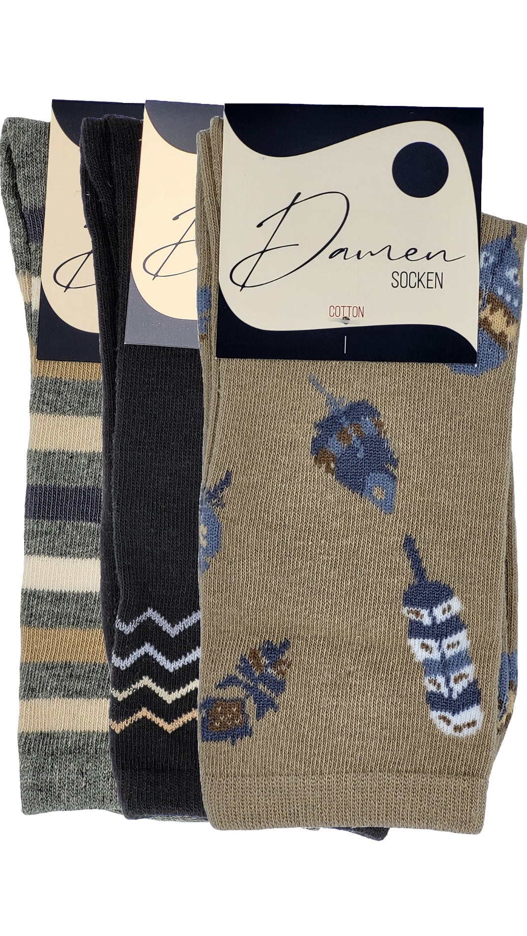 Chaussettes femme "Plumes" 3 paires (34950)