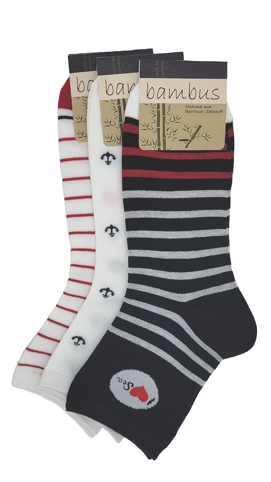 Dames BAMBOO korte schacht maritieme sokken 3 paar (36948)