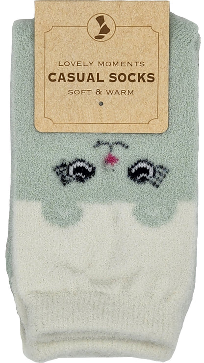 Damen Kuschel-Socken Tiergesichter 2 Paar (37732)