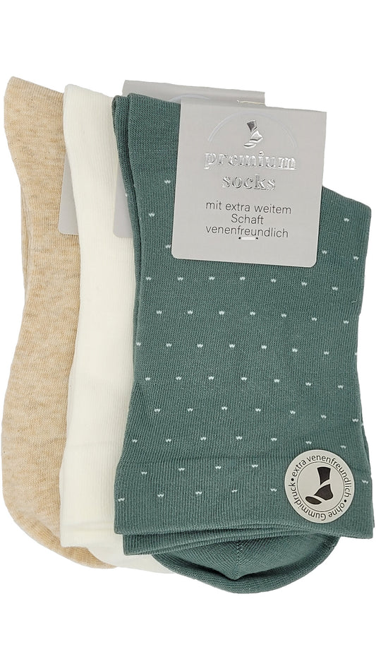 Women's Health Socks Funnel EXTRA brede boord 3 paar (39540)