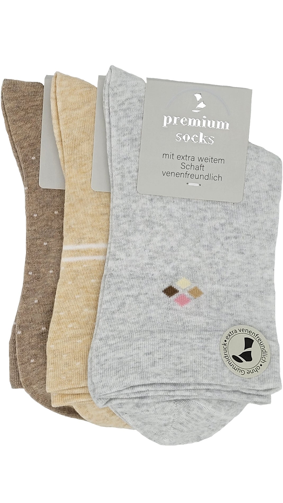 Chaussettes de santé pour femmes avec manchette extra large entonnoir 3 paires (39540)