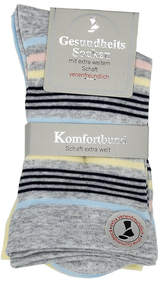 Chaussettes de santé pour femmes avec manchette extra large entonnoir 3 paires (39540)