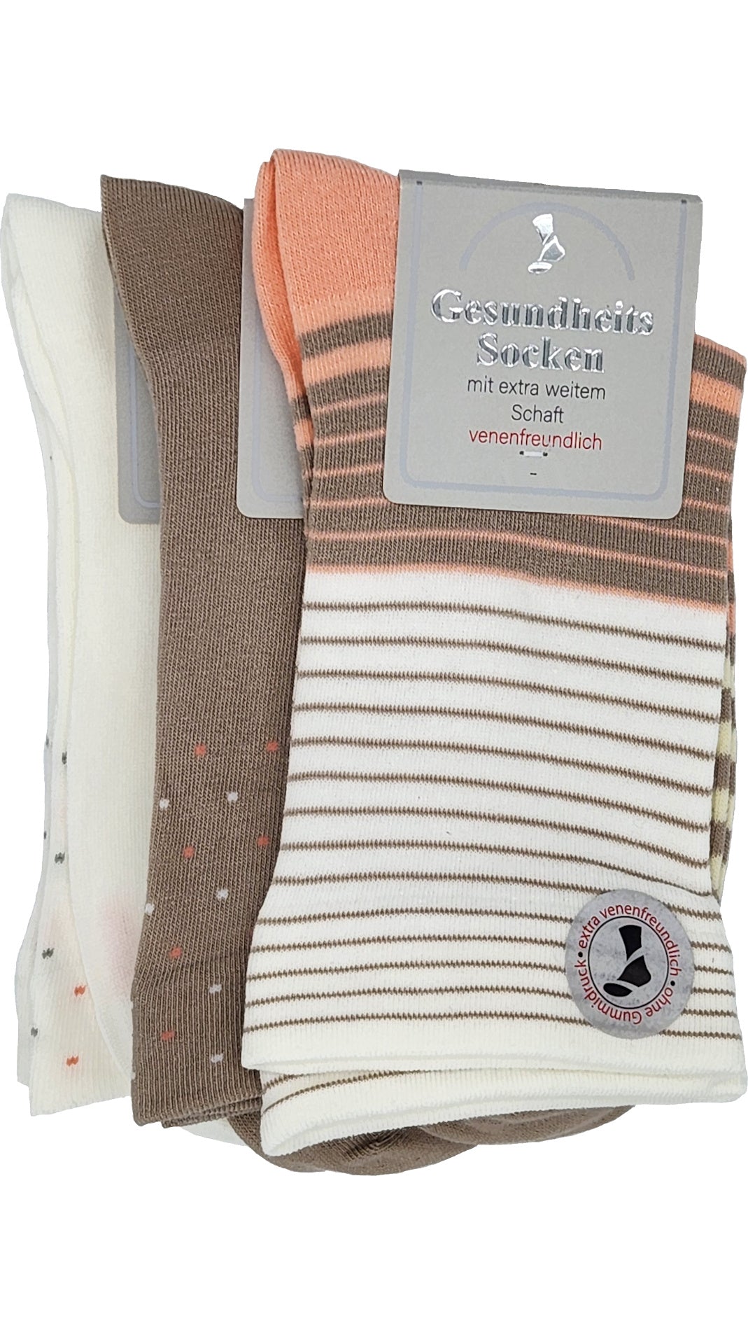 Chaussettes de santé pour femmes avec manchette extra large entonnoir 3 paires