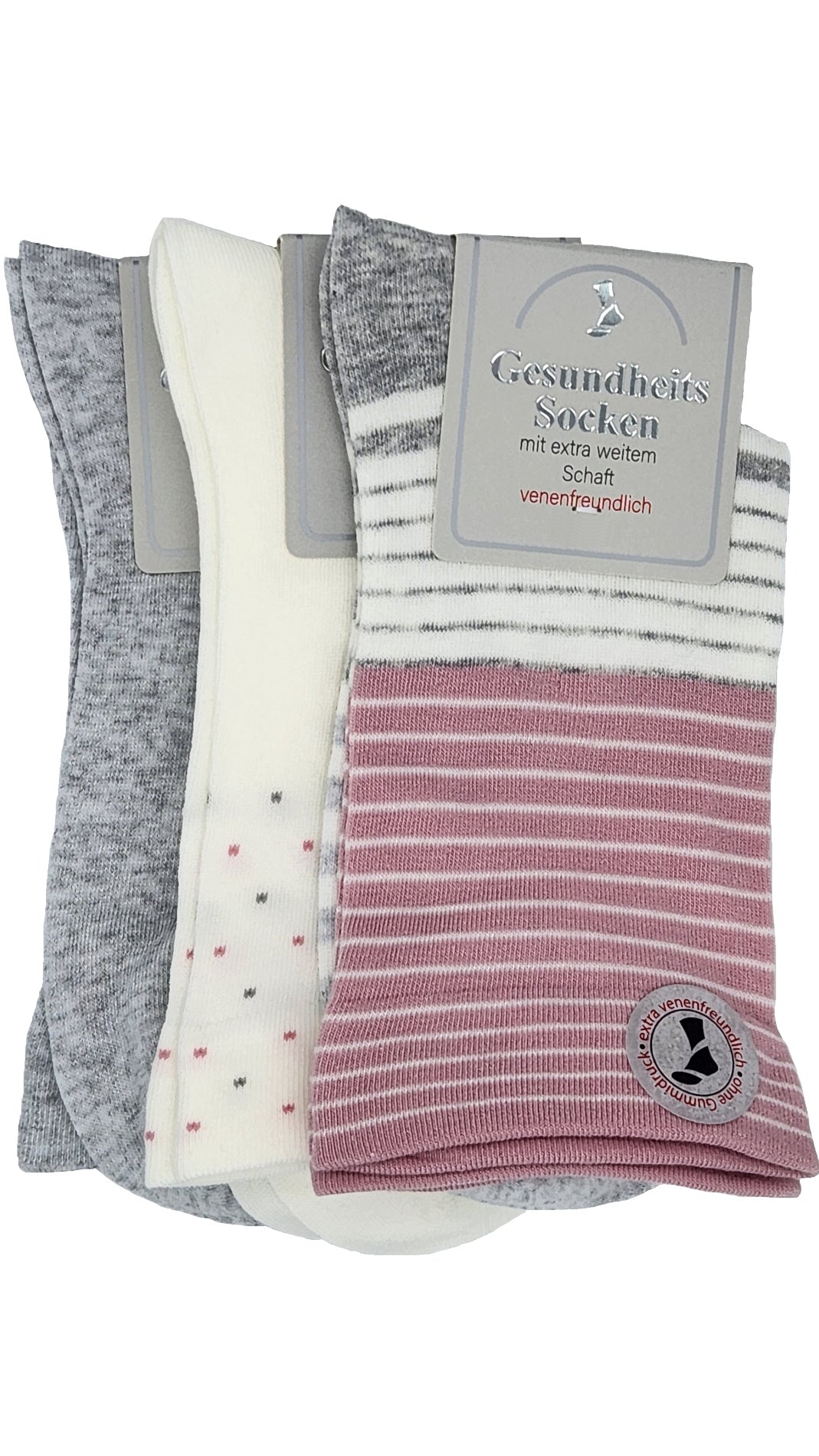 Chaussettes de santé pour femmes avec manchette extra large entonnoir 3 paires
