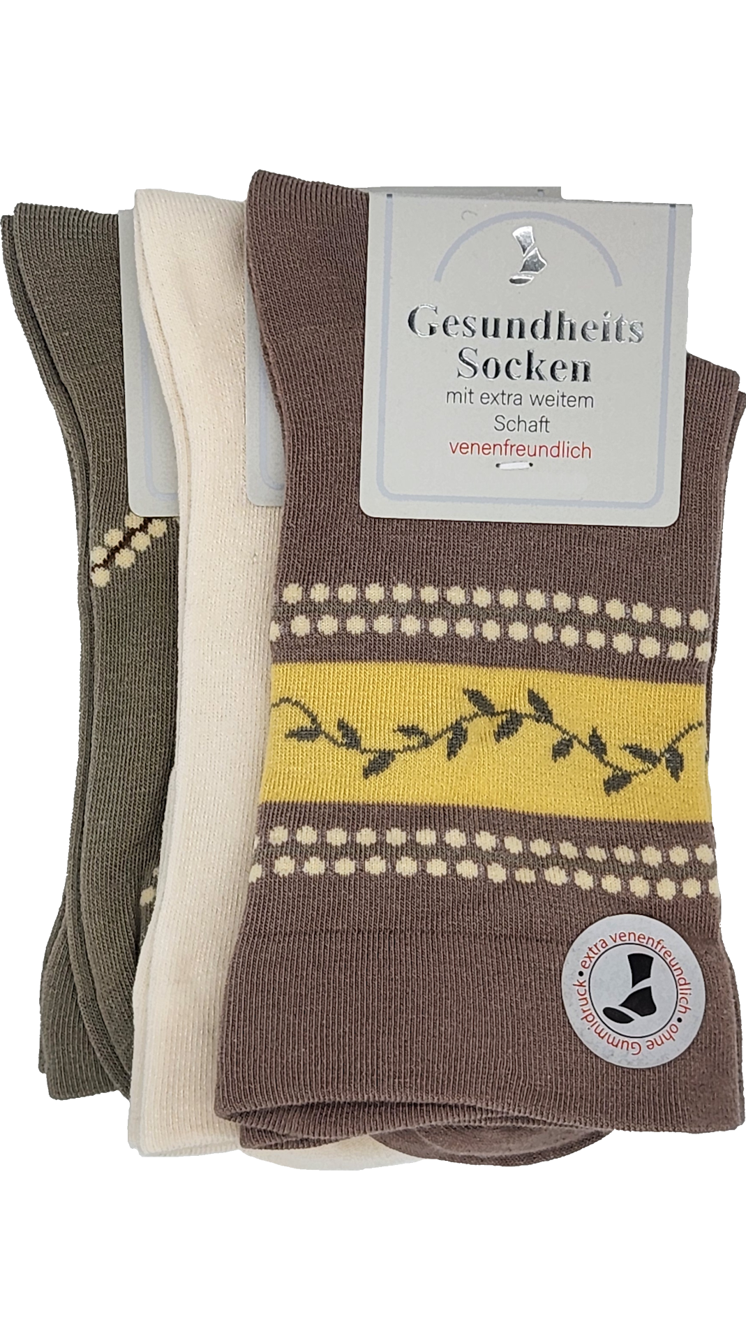 Chaussettes de santé pour femmes avec manchette extra large entonnoir 3 paires (39540)
