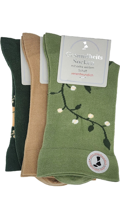 Chaussettes de santé pour femmes avec manchette extra large entonnoir 3 paires (39540)
