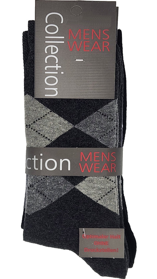 Herren Socken Karo ohne Gummidruck 3 Paar Größe 47-50 (6191)