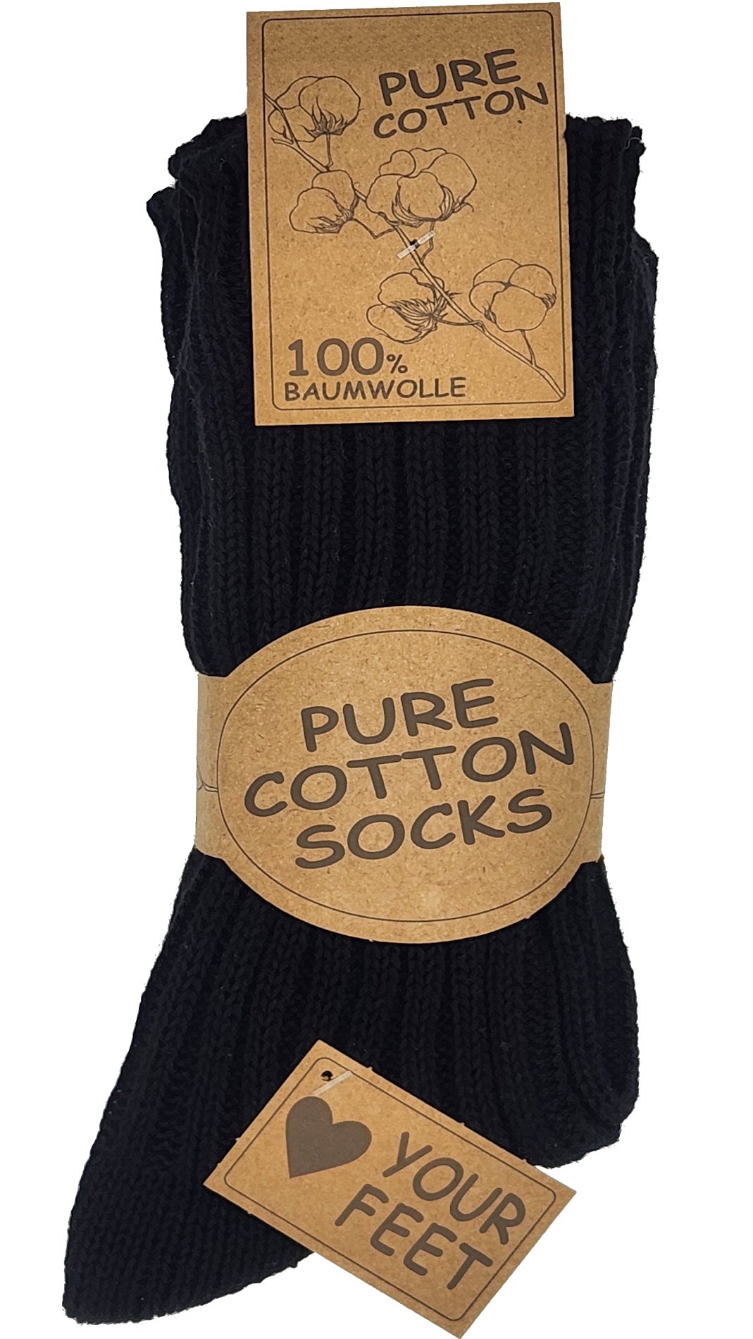 Übergrößen 100% Baumwolle Winter Socken 3 Paar Gr. 47-50 (6280)