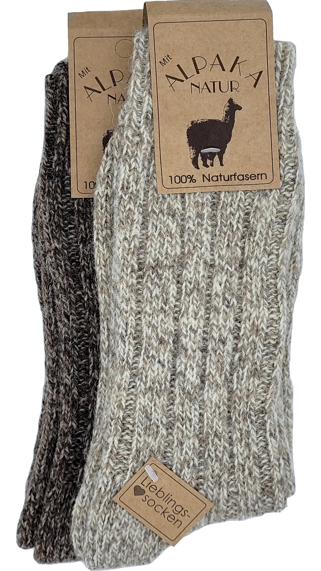 Oversized Alpaca Sokken 35% Alpaca 100% Natuurlijk 2 Paar Maat 47-50 (6543)