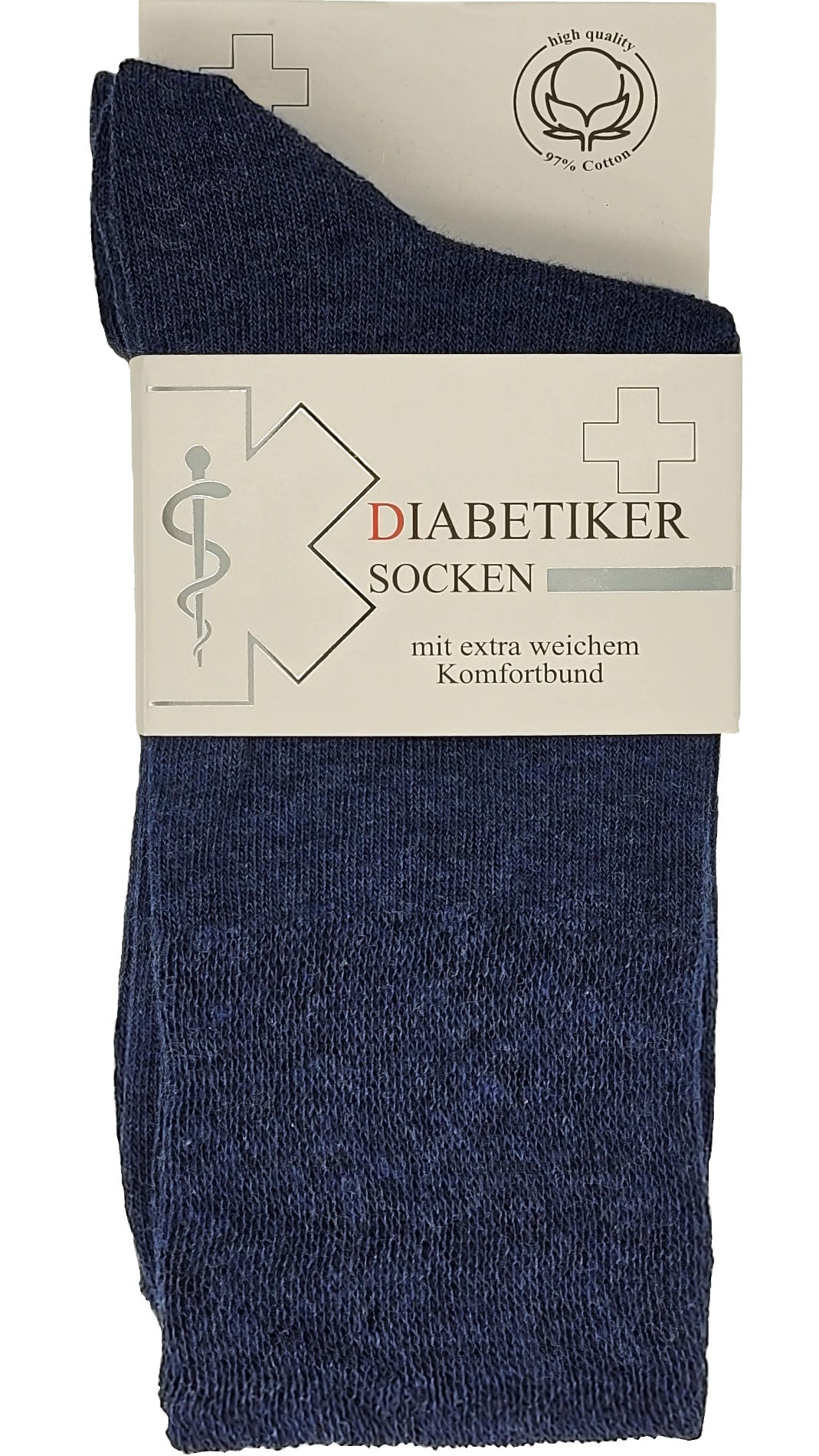 Chaussettes diabétiques ceinture EXTRA large 97% coton 3 paires jusqu'à la taille 54