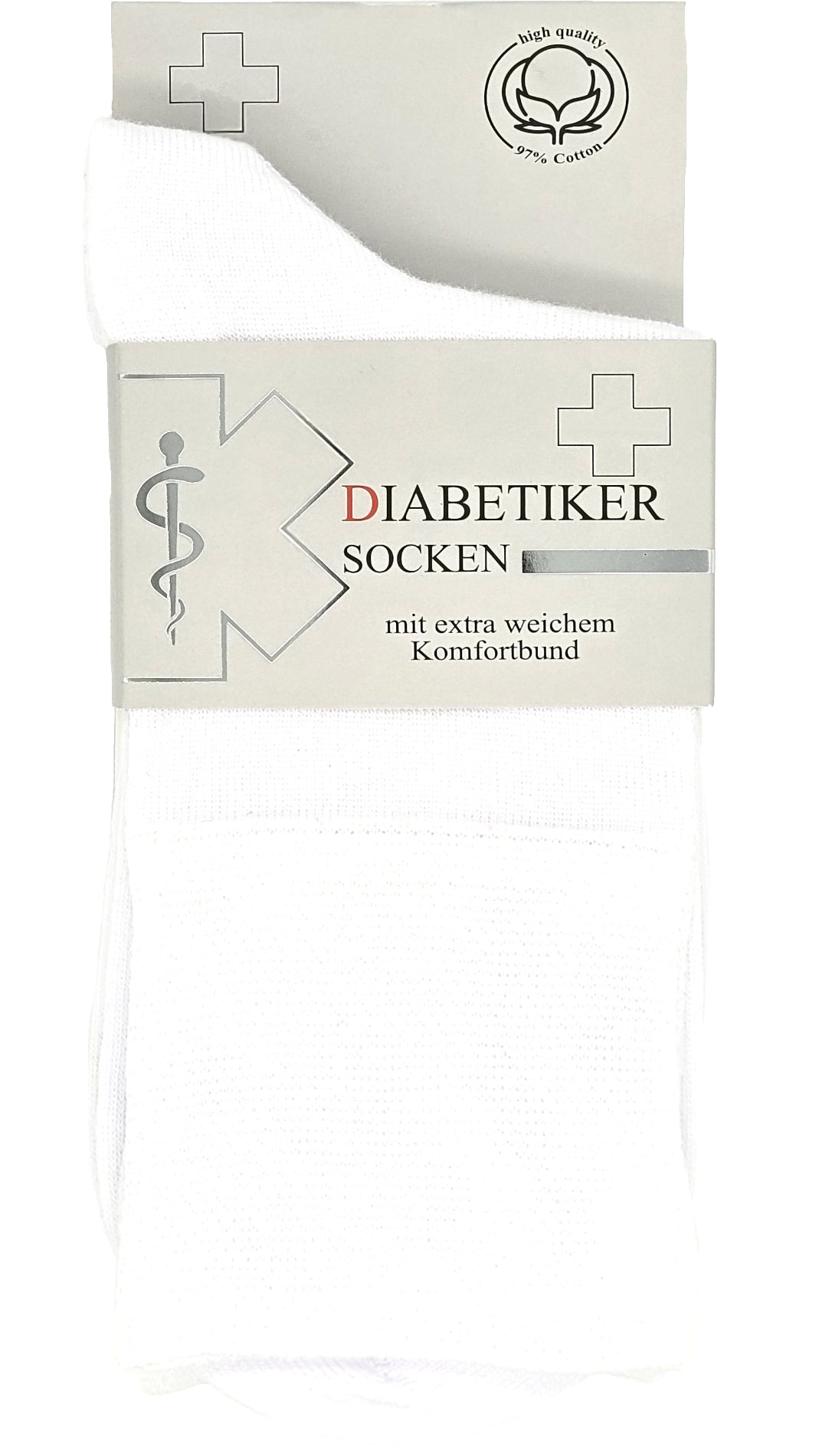 Chaussettes diabétiques ceinture EXTRA large 97% coton 3 paires jusqu'à la taille 54