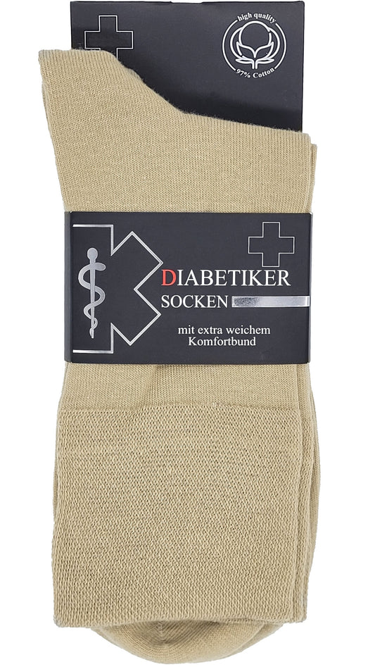Diabetikersocken Kurz Schaft EXTRA breites Bund 97% Baumwolle 3 Paar(ab November/2026)