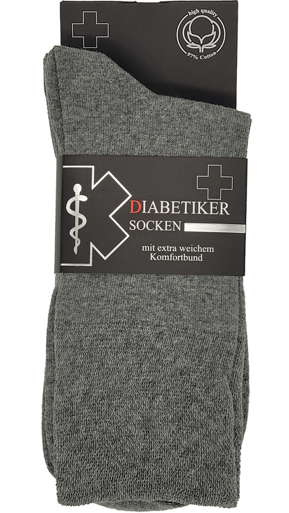 Chaussettes diabétiques ceinture EXTRA large 97% coton 3 paires jusqu'à la taille 54