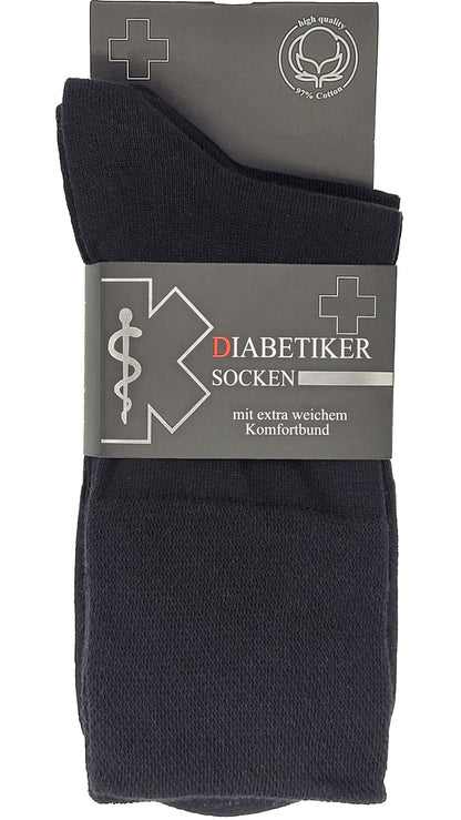 Chaussettes diabétiques ceinture EXTRA large 97% coton 3 paires jusqu'à la taille 54