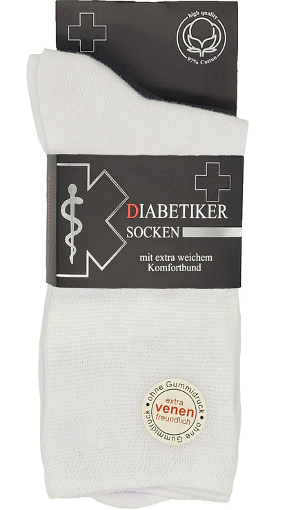 Chaussettes diabétiques ceinture EXTRA large 97% coton 3 paires jusqu'à la taille 54