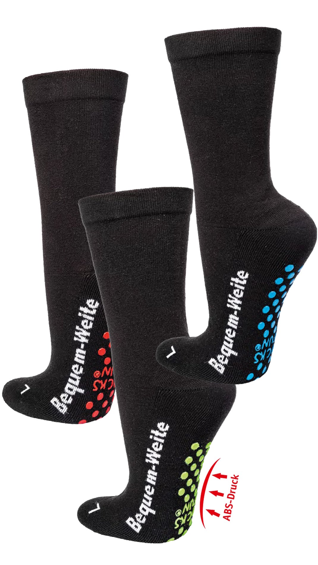 Health Socks ABS Terry Sole EXTRA WIDE Wellness Zwart 2 paar tot maat 50 (2261)