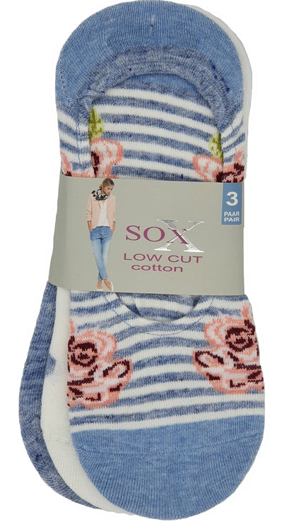 Low Cut Sokken Onzichtbaar - in de Schoen - 3 Paar Gevlekt (39940)