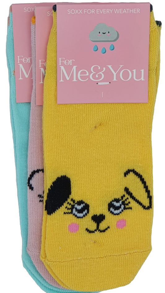 Maat kindersneakers 23-38 Dierengezichten 3 paren (56253)
